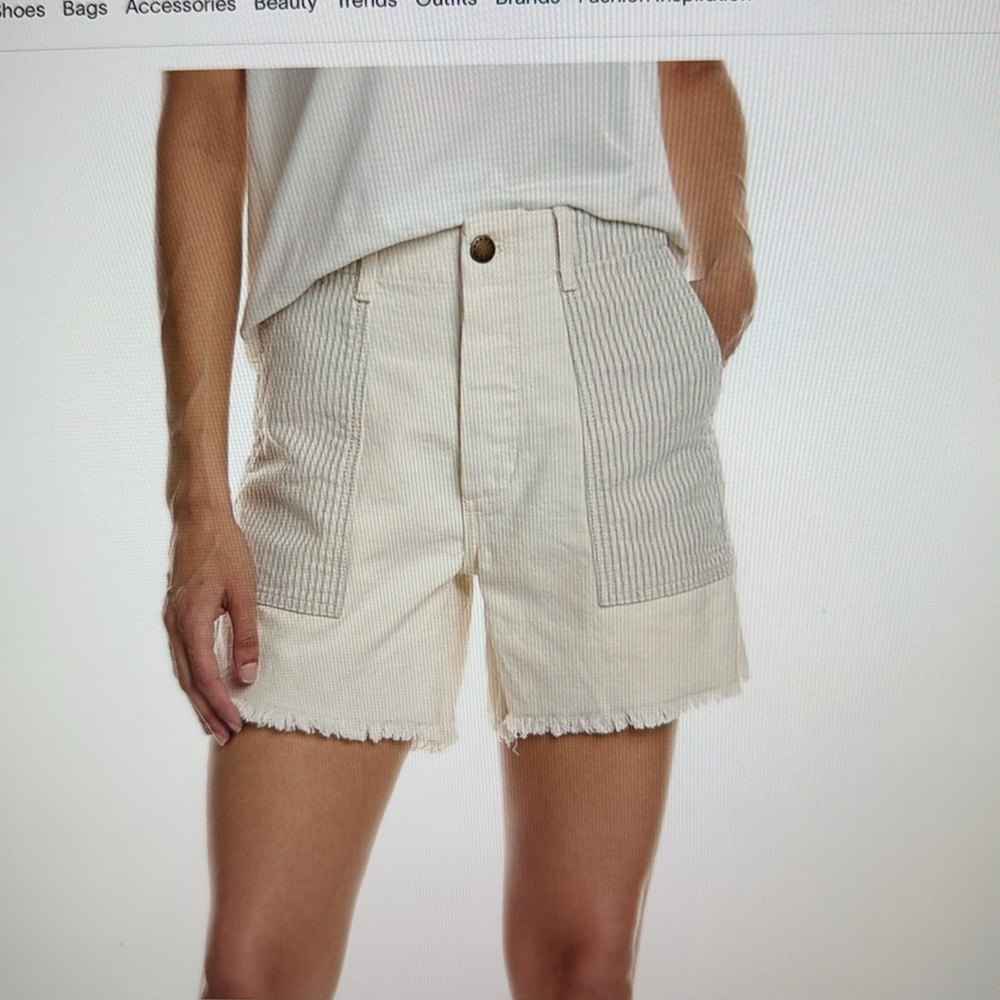 🆕THE GREAT Vintage Army Washed Railroad Patchwork Short Sz 26